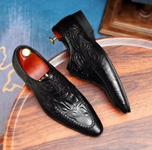 Chaussures Oxford en cuir véritable faites à la main, bout fermé, à enfiler, imperméables, pour hommes, chaussures de travail - Product Image 1