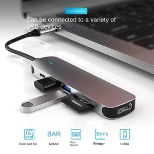 Type-C sáu trong một mở rộng Dock đa chức năng USB 3.0 HUB với hdmi3.0 SD giao diện hợp kim nhôm <span class=keywords><strong>Docking</strong></span> <span class=keywords><strong>Station</strong></span> Splitter - Product Image 4