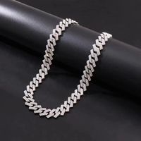 Collar de cadena cubana de aleación con diamantes, joyería de lujo estilo hip hop para hombre, venta al por mayor de collares para hombre