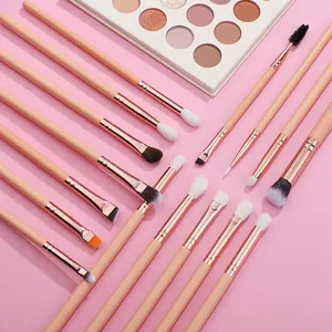 Best Selling Professional Brushes Set Makeup 26pcs Pink Wooden Handle Rose Gold Soft Natural Hair Customized Logo Wholesale