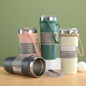 Nouvelle Tasse Isotherme en Acier Inoxydable 304 pour le Commerce Extérieur, Isolation 6-12 Heures, Poignée en Silicone Personnalisée, Grande Capacité, Portable - Product Image 3
