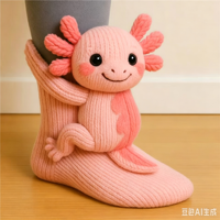 3D Plüschtier-Umarmungsdesign Weiche Gestrickte Warme Rutschfeste Neuartige Bodensocken für Frauen Kinder Innenbereich Zuhause Urlaubsgeschenk