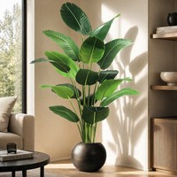 Palmier artificiel réaliste de type Traveler 80-180 cm, plante en pot à feuilles de bananier pour la décoration intérieure et extérieure de la maison et du bureau