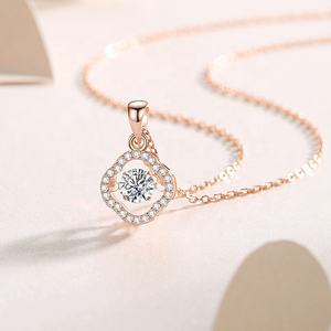 Collana con Moissanite per Donne, Colore D, Purezza VVS1, Diamante Sintetico, Regalo di Fidanzamento, Pendente in Argento S925 - Product Image 2