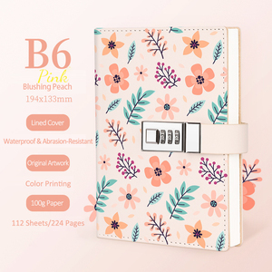 Blockbuster fleur langue mot de passe B6 livre ensemble verrouillable journal créatif journalisation Kit - Product Image 4