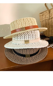 <span class=keywords><strong>Chapeau</strong></span> Fedora Décontracté pour <span class=keywords><strong>Homme</strong></span>, Style Jazz, en Paille Tressée Personnalisée, à Calotte Plate, Protection Solaire, Style Rétro Français, pour Plage et Bord de Mer, Idéal Été - Product Image 6