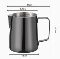 Tasse à lait pour barista en acier inoxydable 304, réutilisable, écologique, résistante au lave-vaisselle, couleur personnalisée, pour espresso et latte art