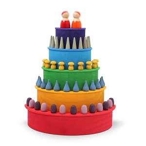 Hoge Kwaliteit Hout Bouwsteen Set Voor Kinderen Fabriek Direct Regenboog-Kleurig Speelgoed - Product Image 3