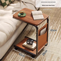 Table console minimaliste moderne |   Petit meuble de salon roulant en bois et acier carbone pour chambre et rangement de canapé