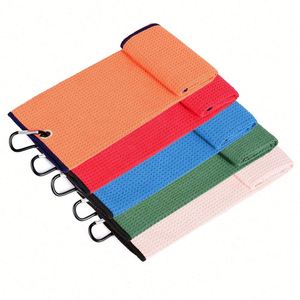 Latest Design Microfiber Waffle Quick-Dry Custom Logo Magnetic Golf Towel With <b>Hook</b> - Product Image 1