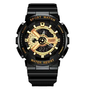 TK-0009双显示运动手表黑色星期五奢华男士数字模拟手表