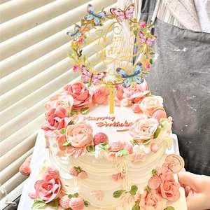 Nouveauté 2026 : Décoration de gâteau en acrylique en forme de fleur pour mariages et fêtes, vente en gros directe usine. Contactez-moi. - Product Image 5