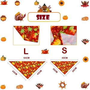 باندانا للكلاب مخصصة بالجملة لفصلي الخريف والشتاء، إكسسوار مثلث الشكل من البوليستر لحفلات عيد الشكر - Product Image 3