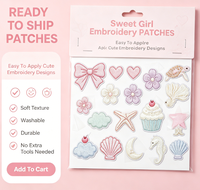 Patchs brodés personnalisés écologiques avec logo floral alphabétique, pour chapeaux, vente en gros, thermocollants ou à coudre, appliques brodées non tissées