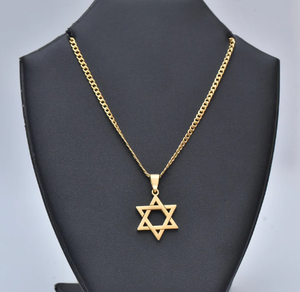 Collana con Stella di David in <span class=keywords><strong>Oro</strong></span>, Gioielli Ebraici per <span class=keywords><strong>Uomo</strong></span>, Regalo per Bar Mitzvah, Ciondolo in Vendita - Product Image 4