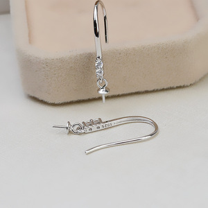 โซ่เงินแท้ S925 รูปทรงโอ สำหรับทำต่างหูมุก DIY ฐานเปล่า ชิ้นส่วนเครื่องประดับ DIY กึ่งสำเร็จรูป - Product Image 4