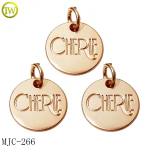 Belle boucle d'oreille métal émail breloques bijoux à bricoler soi-même accessoire rond logo pendentif alliage étiquettes volantes pour porte-clés