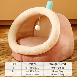 Cuccia per Animali Domestici in Finta Pelliccia <span class=keywords><strong>di</strong></span> Coniglio, Design a Cartone Animato, Traspirante ed Ecologica, Stile Yurt Semi-Chiuso, Rimovibile e Lavabile - Product Image 6