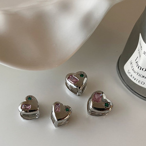 2025 New Model Heart-Shaped Star-Shaped Cubic Zirconia Luxury Ins Style Korean Trendy Cool <b>Hoop</b> <b>Earrings</b> <b>Fashionable</b> <b>Earrings</b> - Product Image 2