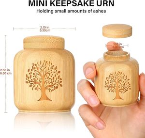 Grosir ramah lingkungan MINI penyimpanan rumah hewan peliharaan guci bambu bulu hewan peliharaan atau rambut kotak kenang-kenangan untuk hewan peliharaan kotak hadiah Memorial anjing kucing - Product Image 2