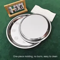 La plaque en acier inoxydable épaissie Yolecen utilise un plateau de vaisselle de cantine Gong polyvalent de conception moderne pour le service de plats froids pour la maison