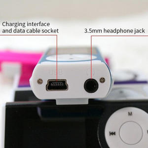 Portable <b>Mini</b> Clip MP3 Player Multi Color Button Operation LCD Screen TF Card Supported Music Player LED Light Built In <b>Speaker</b> - Product Image 6