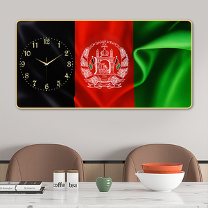 Orologio <span class=keywords><strong>da</strong></span> <span class=keywords><strong>Parete</strong></span> in Porcellana Cristallina con Motivo Bandiera dell'Afghanistan - Decorazione Artistica Personalizzata per la Casa - Product Image 3