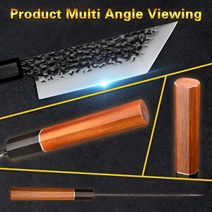 Manche octogonal japonais 7 pouces acier forgé martelé noir Deba <span class=keywords><strong>Sushi</strong></span> Sashimi Master Usuba couteau acheter pour <span class=keywords><strong>restaurant</strong></span> - Product Image 4