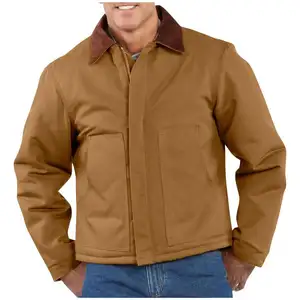 Оптовая продажа, мужская зимняя куртка-поло большого размера из толстой саржевой ткани