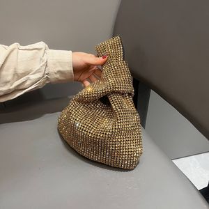 Bolso de Mano de Lujo para Mujer, Diseño de Caramelo, Satinado, con Pedrería, Cadena Brillante, Correa para el Hombro, Poliéster Brillante - Product Image 1