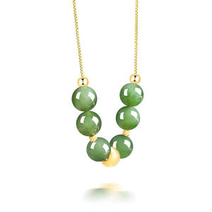 Pendentif en jade naturel de Hotan, incrustation en argent S925, accessoires féminins simples et élégants, avec certificat d'expertise D871 - Product Image 1