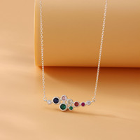 Mode 925 argent Sterling plaqué rhodium femmes pendentif collier coloré cubique zircone femmes bijoux accessoires en gros