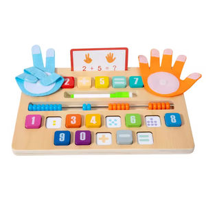 EDULAND Jeux de comptage Montessori en bois pour les doigts et les mains, avec plateau à perles, jouets éducatifs de mathématiques pour les 0-24 mois et 5-7 ans - Product Image 1