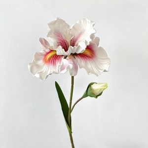 Fleur artificielle <span class=keywords><strong>Iris</strong></span> Alice à double tête, tige courte de 45 cm, en EVA, toucher naturel, couleur peinture à l'huile, pour décoration intérieure - Product Image 3