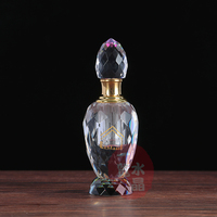 En gros Unique Forme Décorative Égyptien Doré Bouteilles De Parfum En Cristal Avec Boîte-Cadeau Pour Des Faveurs De Mariage