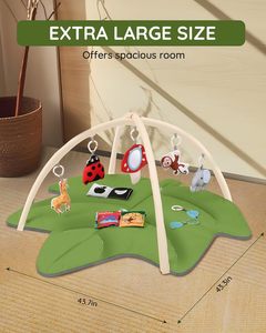 <span class=keywords><strong>Tapis</strong></span> de jeu pour bébé en forme de feuille avec 8 jouets suspendus <span class=keywords><strong>Tapis</strong></span> pour bébé de 0 à 18 mois <span class=keywords><strong>Tapis</strong></span> de jeu pour bébé pour jouer au <span class=keywords><strong>sol</strong></span> Jouets Tummy Time - Product Image 4
