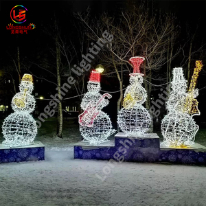 Trang Trí Giáng Sinh Thương Mại Ngoài Trời Đèn Họa Tiết Giáng Sinh <span class=keywords><strong>3D</strong></span> Điêu Khắc <span class=keywords><strong>LED</strong></span> Người Tuyết Lớn Để Trang Trí Công Viên - Product Image 5