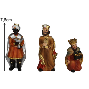 Juego de Figuras de Natividad Clásicas de Eden, Sagrados Reyes Magos, Poliresina, Pintadas a Mano, Figuras Navideñas, Aprox. 8 cm Alemania ZICOM - Product Image 2