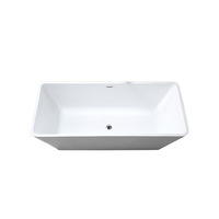 Baignoire carrée moderne minimaliste en acrylique, ensemble cinq pièces avec robinet, baignoire autoportante profonde pour hôtels et maisons, petites baignoires et hôtels