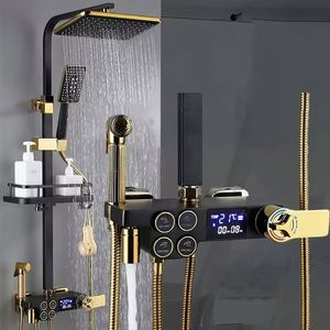 Sistema de Ducha Inteligente de Lujo para Baño, Montado en la Pared, con Control de 4 Funciones por Botón, Grifo Mezclador, Pantalla Digital LED y Efecto Lluvia - Product Image 6