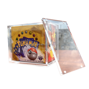 Vente chaude Personnalisé Acrylique <span class=keywords><strong>Pokemon</strong></span> Booster Box 1ère Édition Jeu de Cartes à Collectionner Vitrine avec Aimant Fort Cadeau En Plastique - Product Image 1