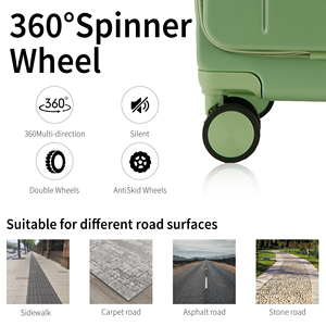 <span class=keywords><strong>Valise</strong></span> de coffre personnalisée OEM Bagages à coque dure avec fermeture éclair supérieure Bagages en cabine vert 18 pouces pour cadeau d'entreprise - Product Image 6