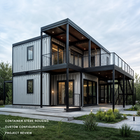 Maison préfabriquée en structure acier, bâtiment résidentiel modulaire, solution de construction de maison à ossature acier sur mesure