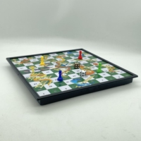 Permainan Catur Lipat Magnetik Portabel Plastik Grosir 25 cm Set Papan Permainan Ular Tangga untuk Anak-anak Edukatif