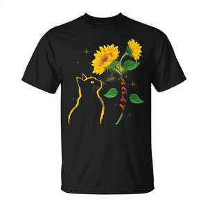 Camiseta feminista Sunflower Cat Lovers negra talla mediana - Product Image 2