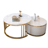 Ensemble de meubles de salon de style nordique, luxe léger, meuble TV en marbre, tiroir en bois, support en acier inoxydable, table basse