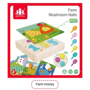 Creative Wooden Mushroom Nail Puzzle 3D Early Childhood Education Intellectual Exercise Combination for Kids Toddler Boys & Girl - Product Image 6