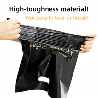 Sac en plastique PE durable avec poignée découpée, recyclable, pour vêtements et emballages d'achats