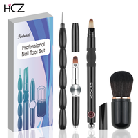 Fournisseur d'accessoires pour ongles, outils multifonctionnels pour ongles avec outil de pointillage 5 en 1, brosse à poussière pour ongles, brosse à ongles, aimant pour œil de chat, outils UV LED