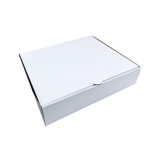 定制压纹披萨盒 12" X 12" X 2" 14" 16" 50 件装 白底棕色瓦楞纸一次性寿司和披萨盒 - Product Image 5